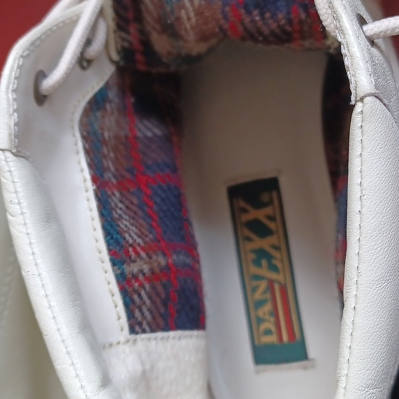 DANEXX 80s 90s Bone Leather Laceup Granny Boots | Beige Leather Ankle Boots - Picture 6 of 10